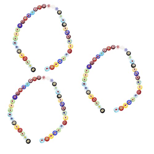 SEWACC 3 Saiten Lose Glasperlen beading beads bastelzeug Schmuckbastelmaterialien Schmuckbastelbedarf Blumen-Lampwork-Perlen Schmuckperlen Basteln Sie DIY-Perlen loser Perlenanhänger von SEWACC