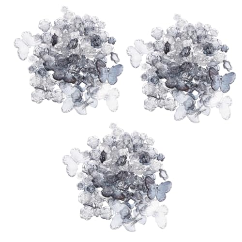 SEWACC 3 Stück 1 Haarschmuck Zubehör Basteln Sie Lose Perlen Ohrring Charme Kawaii-anhänger Perlen Für Diy Schmuckherstellung Aus Perlen Diy Schmuck Haarschmuck Mit Blumen Acryl Dark Grey von SEWACC