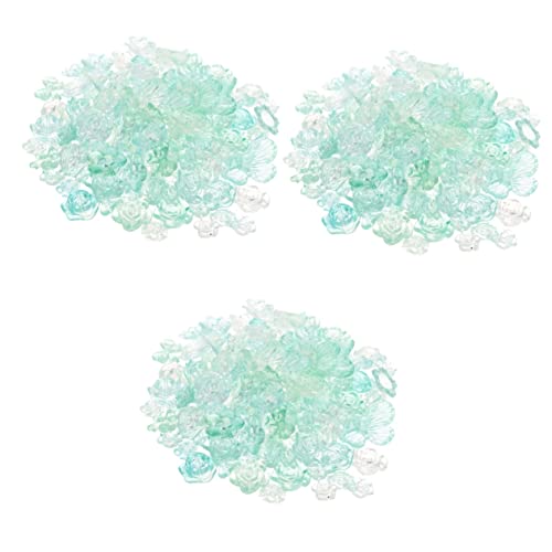 SEWACC 3 Stück 1 Haarschmuck Zubehör Perlen-anhänger Schmuckperlen Haarschmuck Mit Blumen Perlen Für Diy Kopfschmuck-charme Facettierte Perlen Diy Schmuck Lose Perlen Reize Acryl Green von SEWACC