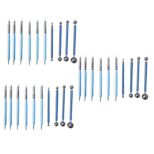 SEWACC 30 Stk Stiftwerkzeuge Maniküre-werkzeuge Stift-punktierungswerkzeug Prägestift Ball-stylus-werkzeuge Bildhauerwerkzeuge Aus Dot-painting-kit Prägewerkzeuge Sky-blue von SEWACC