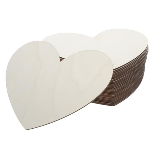 SEWACC 30 Stück Blanke Herzförmige Holzspäne Tischstreuer Für Hochzeiten Hochzeitsdeko Dekoration Blanke Ornamente Holzscheiben Zum Selbermachen Valentinstags Herz Ornamente von SEWACC