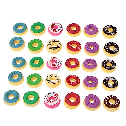 SEWACC 30 Stück Gummiband Duftende Gummis Mädchen Lebensmittel Radiergummis Für Cartoon Radiergummis Mini-tierfiguren Donut Radiergummi Spaß Plastik von SEWACC