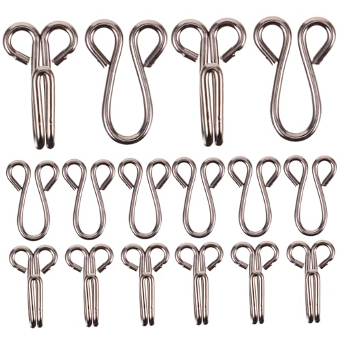 SEWACC 30 Stück Hakenschnalle für Hosen aus Metall Hakenersatz Mini-Nähset Nahttrenner Schließe Druckknöpfe sewing accessories coat hooks pants buttons Nähhaken Metall-Augenverschluss von SEWACC