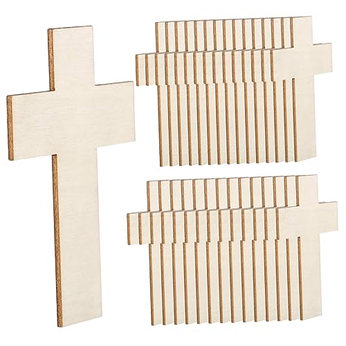 SEWACC Holzstücke Zum Basteln 30 Stück Osterkreuz Holzspäne Holzscheiben Zum Basteln Holzkreuz Dekoration Diy Holzausschnitte Holzkreuzausschnitte Kindermalerei Ausschnittausschnitte Basteln Kreativer von SEWACC