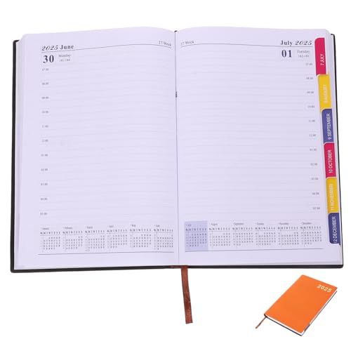 SEWACC 365 Agenda-Buch Kalender Zeitplan Arbeitsplan jährlicher Kalenderplan lehrerplaner organisieren zeitmanagement schülerplaner Planer Zubehör Wochenplaner Notizblock PU-Leder Orange von SEWACC