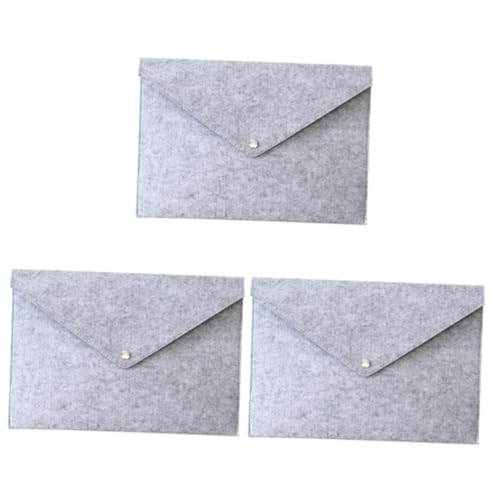 SEWACC 3St Aktentasche im Letter-Format felt file folders Filzmappe für Schule Mailer Polybeutel Quittungsorganisator Dokumenten-Tragetasche Organisator aus Papier Light Grey von SEWACC