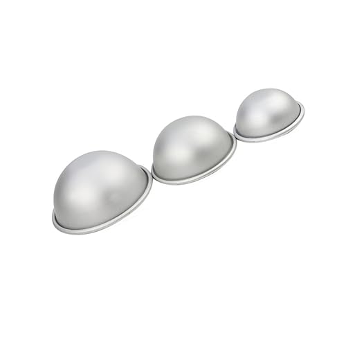 SEWACC 3St DIY-Backwerkzeug puddingförmchen pudding formen kochen set Kochutensilien Kuchenform de para gelatinas Badebombenform aus Aluminiumlegierung Halbkugelförmige 3D-Form Silver von SEWACC