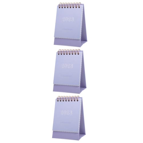 SEWACC 3St Mini Tischkalender Mini-Staffelei kleiner Wandkalender 2022 Schreibtisch Minikalender 2022 office organizer büro organizer Bürozubehör bequemer Monatskalender Papier Violett von SEWACC