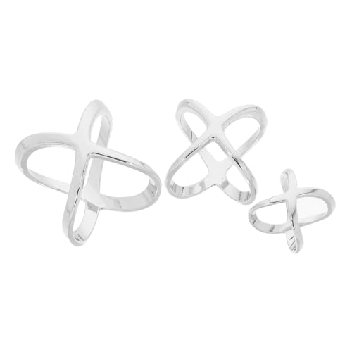 SEWACC 3St Schalring Clips für Seidenschals Schnallenschal x Ringe für Damen Ringklammern für Eheringe Schalschnalle Daumenring aus Sterlingsilber Fischring x-Ring Stift Legierung Silver von SEWACC