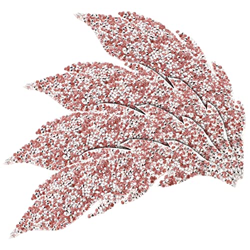 SEWACC 4 Paare Blattflecken stickrahmen apfelding Textilien Dekoration rhinestones Aufkleber Kleiderflicken multifunktionale Hutaufnäher Multifunktions-Eisenpflaster Strasssteine Rosa von SEWACC