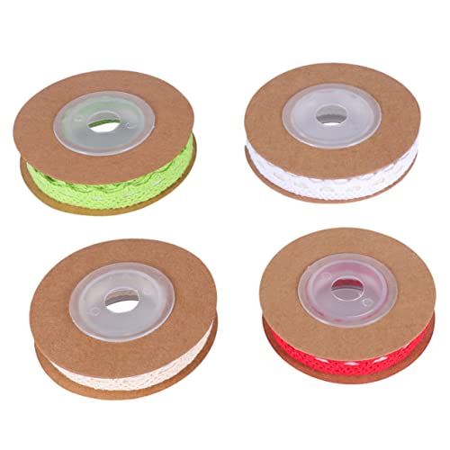 SEWACC 4 Rolle 2 Schleifenband Strasssteine Seidenband Jute-Spitzenband doppelseitiges Teppichklebeband geschenkband ribbon selbstklebende Verpackungsbänder Verpackungsband für Party von SEWACC