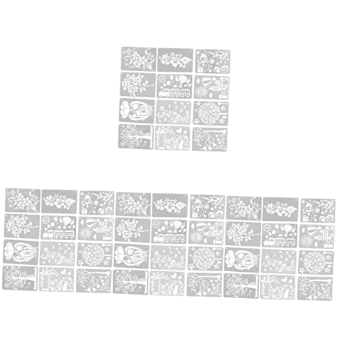 SEWACC 4 Sätze Durchbrochene Malvorlage Wand- -vorlagen Schablonen Zum Malen Dekorative Schablonen Pflanzendekor Malschablonen Bastelschablonen Zeichnen Malformen Weiß Das Haustier von SEWACC