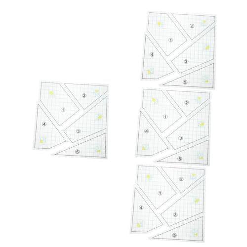 SEWACC 4 Sätze Patchwork-lineal Sewing Pattern Sewing Ruler Quiltlineal-vorlagen Quiltvorlagen Zum Schneiden Von Mustern Bindewerkzeug Zum Quilten Bindewerkzeug Zum Nähen 5 Stück * 4 von SEWACC