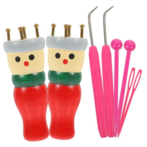 SEWACC 4 Sets Holzpuppen Zopfwerkzeug Webstühle Mini Spielzeug Französisches Strickset Wolle Zum Korken Spielzeug Für Kinder Webmaschine Französisches Strickwerkzeug Anfänger von SEWACC