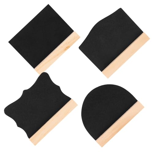 SEWACC 4 Stück Doppelseitiges Tafelschild abwischbares Zeichenbrett Mini löschbare Tafeln Kreidetafel Schild Menü-Tafel kleiner Schreibblock Mini-Tafelschilder für Lebensmittel Holz Black von SEWACC