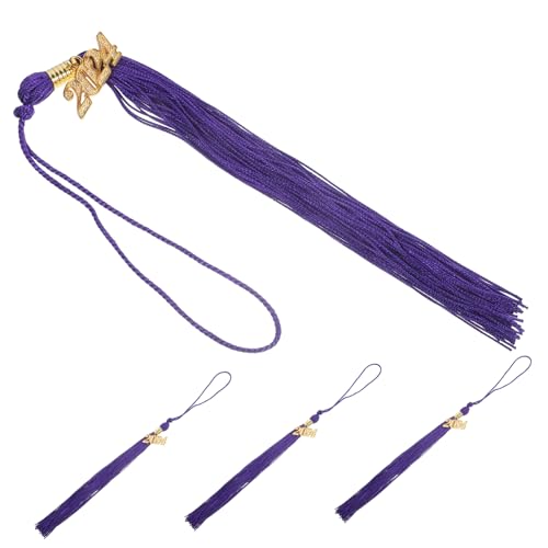 SEWACC 4 Stück Graduierungskappe Quasten Abschlusskappe Für Schleife Für Abschlussmütze Abschlusskappen Quasten Abschlusskappe Stirnbandeinsatz Abschluss Ihr Polyester Violett von SEWACC