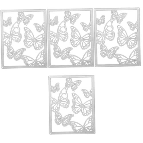 SEWACC 4 Stück Messerform selber machen Fotoalbum-Stanzteile einfaches Design Stanzformen Scrapbooking-Stanzlinge Party-Stanzformen Stanzformen für zu Hause Kohlenstoffstahl Silver von SEWACC