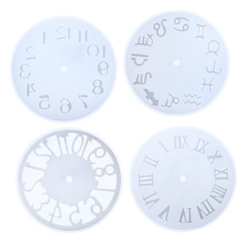 SEWACC 4 Stück Uhr Silikonform Konstellation Uhr Form DIY Zubehör Handwerk Herstellung Form DIY Silikonform Epoxidharzform Epoxidharzform DIY Form DIY Uhrform Epoxidharz Silikonform von SEWACC