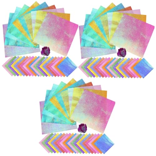 SEWACC 450 Stk Perlenlaserpapier kreativpapier scrapbook paper Papierfalttechnik Dekopapier Origami-Papiere für Kinder Bastelpapier Origami-Papier für die Schule karte DIY papier Colorful von SEWACC