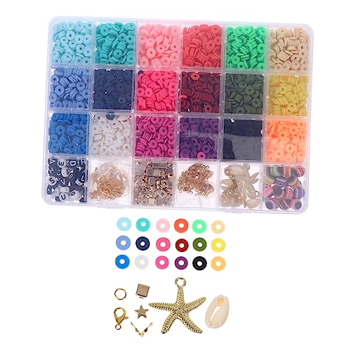 SEWACC 5 Boxen Polymer Perlen Set Armband Abstandsperlen Modeschmuck Halsketten Charms Ton Perlen Armband Set DIY Ohrring Charm Bunte Halskette Schmuck Dekor Perlen Lose Perlen von SEWACC