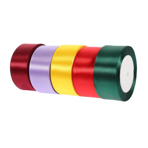 SEWACC 5 Rollen 4 cm breites Satinband weihnachtsverpackungsband Einladungsdekorationsband ribbon bandfeile Dekorationen für Hochzeitszeremonien DIY- basteln kreatives Geschenkband von SEWACC