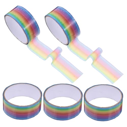 SEWACC 5 Rollen Ballband Neuartige Ballbänder Klebebänder Zum Herstellen Von Kugeln Regenbogen-tape-ball Farbiges Abdeckband Entspannende Rollbänder Helle Farbbänder Polypropylen von SEWACC