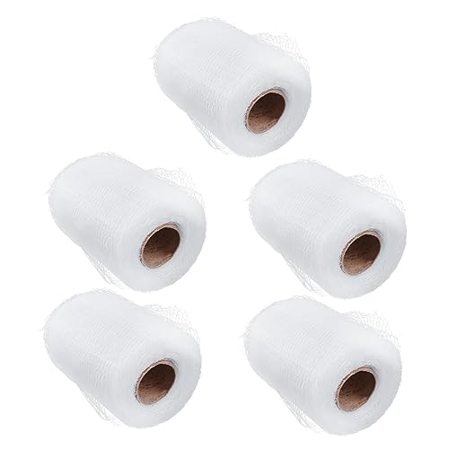 SEWACC 5 Rollen Rolle Netz Zum Basteln Netzband Bastelnetz Hochzeit Ornament Netz Für DIY Netzstoff Blumenstrauß Verpackung Tüll von SEWACC