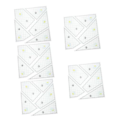 SEWACC 5 Sätze Patchwork-lineal Sewing Pattern Sewing Ruler Quiltlineale Nähen Nählineale Und Stoffführungen Nähschablone Für Lineal Nähschablone Zum Quilten Plastik 5 Stück * 5 von SEWACC