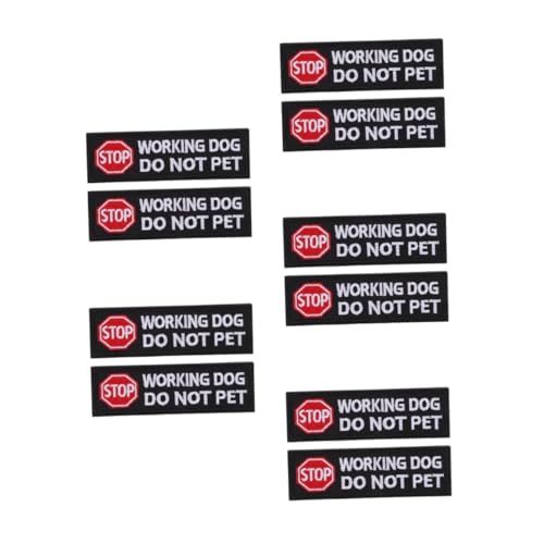 SEWACC 5 Sätze Stickaufnäher Für Haustiertransporter Haustier Rückenband Aufnäher Hundekennzeichnung Aufnäher Kein Sprechender Patch Aufnäher Für Hundegeschirr Polyester Black 2 Stück * 5 von SEWACC