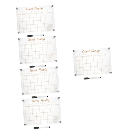 SEWACC 5 Sätze Wochenplanertafel Praktisches Memoboard Whiteboard-kalender, Trocken Abwischbar Checklistentafel Büro-notizblock Handgeschriebene Notiztafel Klar Transparent Acryl von SEWACC