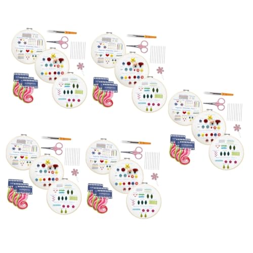 SEWACC 5 Sets Kreuzstich Starter Stickset Handgefertigtes Kunsthandwerk Ornament Sets Für Erwachsene Stickwerkzeug Ornament Bastelarbeiten Für Kinder Besticktes Handgefertigtes von SEWACC