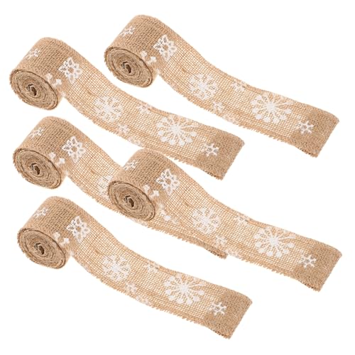 SEWACC 5 Stück weihnachtsband Leinen dekorativ Dekorationen Schüttgut Weiß Jute weihnachtsdeko ribbon dekoration weihnachten weihnachtlicher zierschmuck Druckband Verpackungszubehör SEWACC 5 Stück weihnachtsband Leinen dekorativ Dekorationen Schüttgut Weiß Jute weihnachtsdeko ribbon dekoration weihnachten weihnachtlicher zierschmuck Druckband Verpackungszubehör von SEWACC