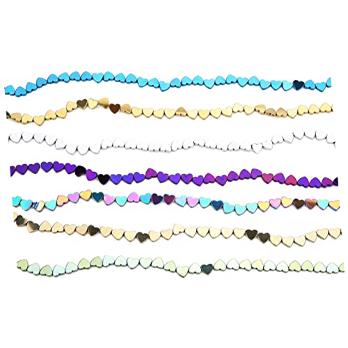 SEWACC 50 Stk. farbige Steinperlen schmuckperlen beads for jewellery Schmuckbastelsets Perlen für Armbänder Bausatz Tonperlen Anhänger hohle Herzperlen Bastelperlen selber machen Colorful von SEWACC