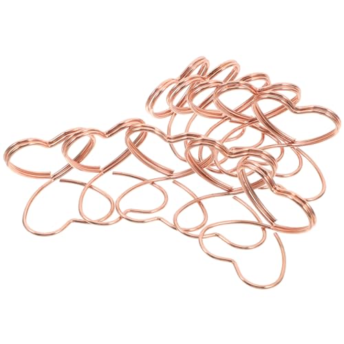 SEWACC 50 Stück Herzförmiger Geldscheinhalter Hochzeitsplatzkartenhalter Romantische Memo-Clips Speisekartenhalter Fotoständer für die Tischanzeige Tischständer Kohlenstoffstahl Rose Gold von SEWACC