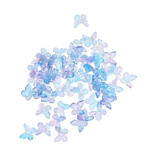 SEWACC 50 Stück Schmetterlingsperlen Kristall-Schmetterlings-Abstandsperlen Transparente Glas-Schmetterlingskristall-Anhänger für Die Diy-Schmuckherstellung (Blau) von SEWACC