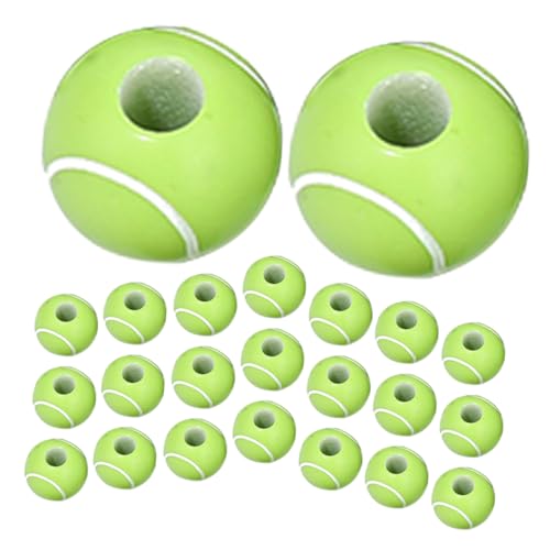 SEWACC 50 Stück Tennis Perlen Zum Selbermachen Anhänger Charms Perlen Zum Selbermachen Lose Tennis Perlen Sport Fan Tennisball Perlen Kleine Sport Perlen Lose Sport von SEWACC