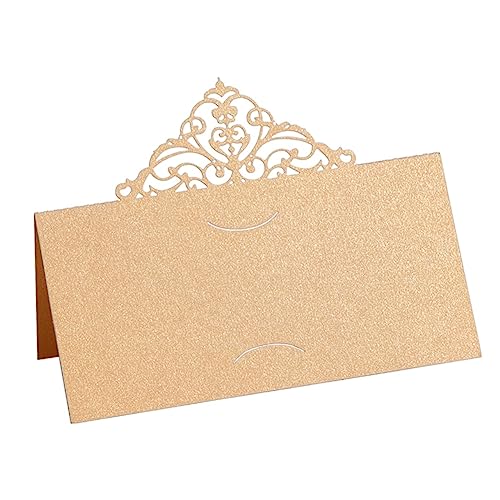 SEWACC 50 Stück Tischkarte Zelt Für Hochzeit Tischplatz Kleine Zeltkarten Tischzeltkarten Sitzplatzkarten Hochzeitszelt Ort Platzkarten Für Hochzeiten Hochzeitskarten Hochzeitsgast Golden von SEWACC