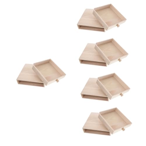 SEWACC 5Er-Box Teebox Geschenkbox storage boxes aufbwahrungs-box wohnungseinrichtung Kaffeeschublade Teebeutel-Organizer dekorative Schmucketui zur Aufbewahrung Holz von SEWACC