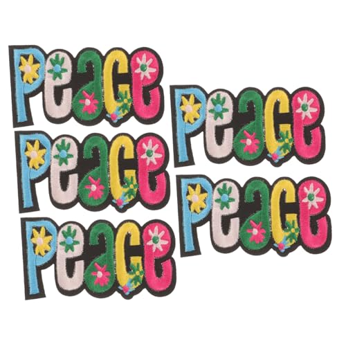 SEWACC 5St Friedens-Stickpatch Friedensaufnäher für Kleidung Peace-Aufnäher für Jacken Hippie-Aufnäher aufnähen aufbügelbilder bügelbilder DIY-Patches für Kleidung Kleiderflicken Stoff von SEWACC