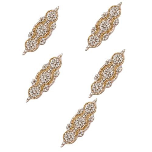 SEWACC 5St Perlenapplikation personalisierte dity dncing handystativ rockig ziernieten kleider kleid gürtel strass applikation Strass-Patches für Brautgürtel Aufkleber Strasssteine Golden von SEWACC