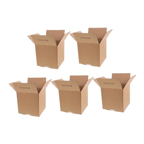 SEWACC 5er Boxen Kartonverpackung Stabile Kartons Schachteln Einwickeln Versandkartons Mittelgroß Würfelschachteln Aus Pappe Quadratische Kartons Versandtaschen Kleine Kisten Papier Brown von SEWACC