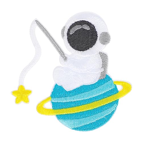 SEWACC 5st Stickereiflecken Weltraum-patch-aufkleber Astronautenapplikation Nähen Kleidung Stoffflecken Gestickte Aufnäher in Astronautenform Kleidung Nähen Dekor Polyester Colorful von SEWACC