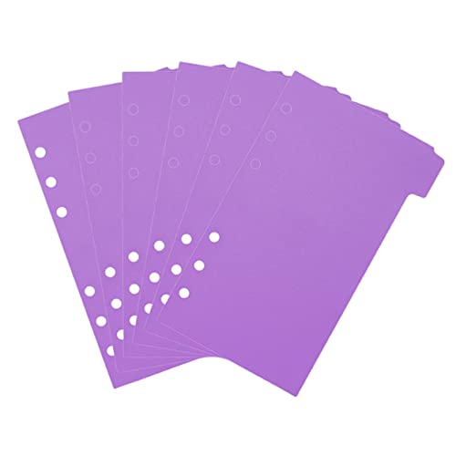 SEWACC 6 Blatt Blatt Taschentrenner Tab-Teiler Bindelaschen Trennblätter für Ordner a5 multi trennstreifen für ordner 6 Ringbuch-Trennblätter mit Laschen Registerkarten teilen PVC Violett von SEWACC