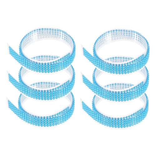 SEWACC 6 Rollen Selbstklebende Bohreraufkleber Buntes Klebeband Glanzbänder farbiges Klebeband scrapbooking sticker scrapbook stickers Geschenkbänder handwerk DIY dekor Acryl Blue von SEWACC