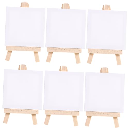 SEWACC 6 Sätze Malstaffelei Ölfarben-Kunstwerk zum Malen kleine Malleinwand mit Mini-Staffelei Kunst Staffelei Tafel painting set for bastel set bastelsets für kinder Bambus von SEWACC