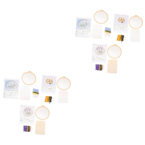 SEWACC 6 Sets Kreuzstich Stickset Für Anfänger Bastelset Für Kinder Stickgarn Set Stickset Für Kinder Stickset Für Anfänger Stickkunst Set Pflanzen Sets Polyester von SEWACC