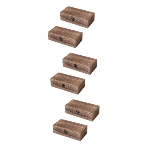 SEWACC 6 Stk Holzkasten schmuckkästchen storage boxes wohnzimmerdeko ablagekasten han karteikasten Schmuck-Organizer Schmuck Organizer klar antikes Dekor Organizer für Schmuckketten von SEWACC