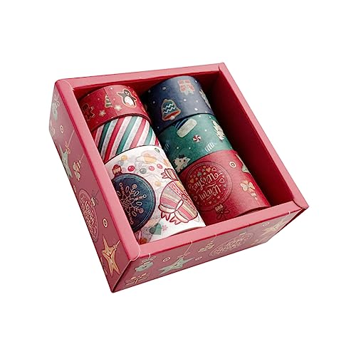 SEWACC 6 Stücke Weihnachtsband Tagebuchband Weihnachts Paketband Wickelbänder Dekorband Bänder Mit Weihnachtsmotiven Süßes Band Weihnachtsdekorbänder Urlaub Klebebänder Japanisches Papier von SEWACC