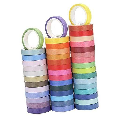 SEWACC 60 Rollen Einfarbiges Klebeband Etiketten-Aufkleber Geschenkbänder farbiges Washi-Tape the washi tape bastelzubehör Album-DIY-Aufkleber DIY Washi Tape basteln Japanisches Papier von SEWACC