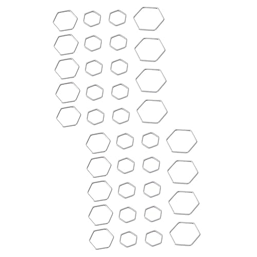 SEWACC 60 Stk Edelstahl Hexagon hohl Anhänger für freundinen Schmuck basteln silbernes Bettelarmband Ohrstecker für Ohrstecker Perlenkette DIY Schmuckzubehör Anhänger aus Metall von SEWACC